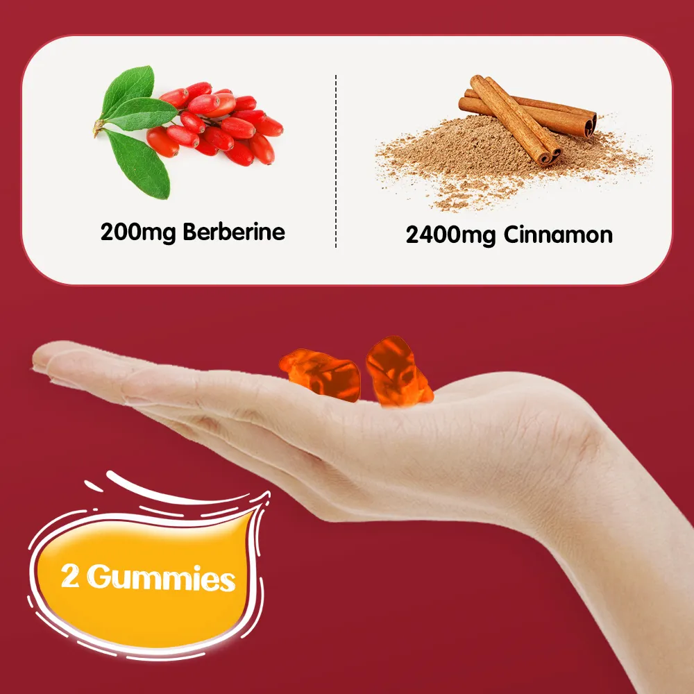 IIEltruiom Ceylon Cinnamon Gummies, Ceylon Cinnamon 2400mg with Berberine, Turmeric, Apple Cider Vinegar, Bitter Melon, Chromium - 60 Counts
